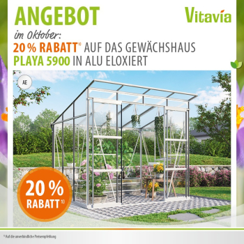 AKTION Vitavia Gewächshaus Playa 5900 ESG/HKP 230x258cm 5,9m² eloxiert inkl. Fundament